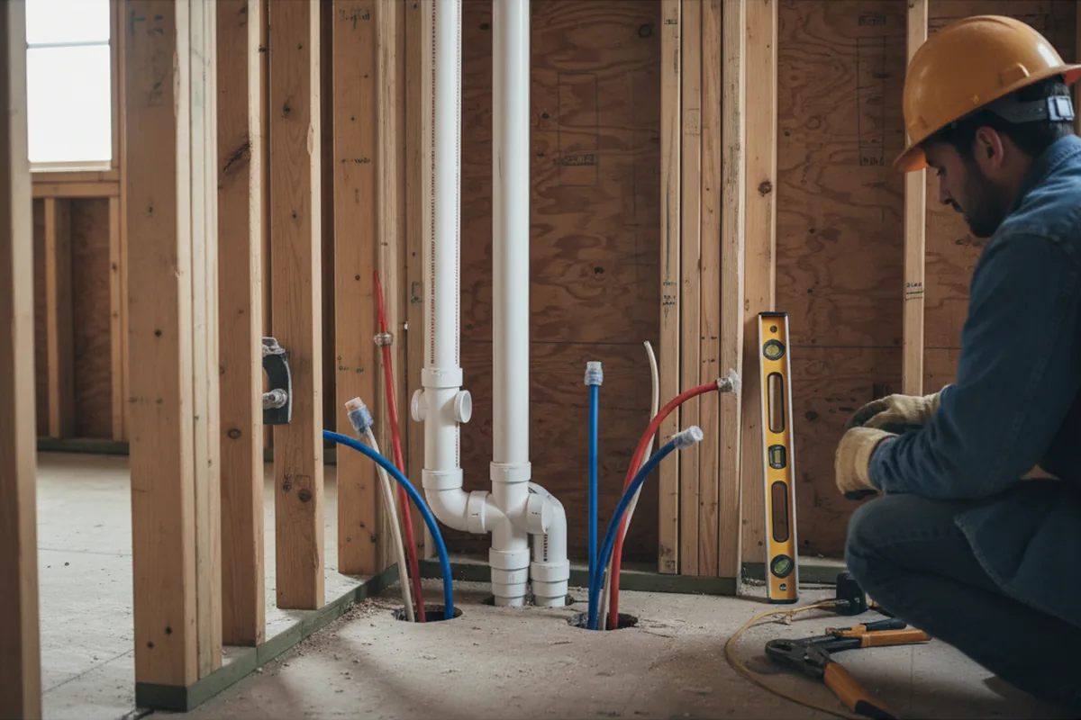 Drain and supply rough-in during Leak Detection in Brilliant